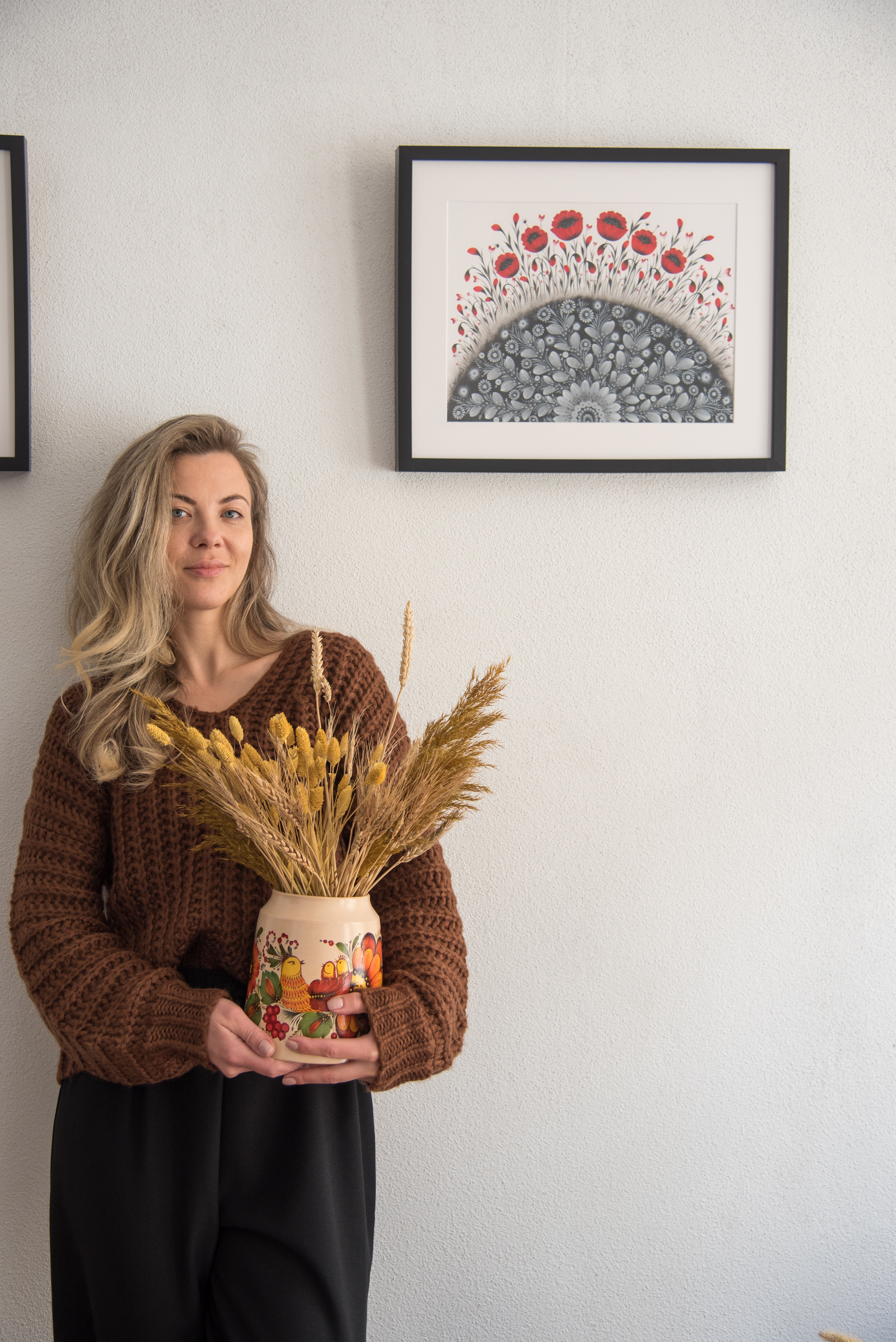 Portrait of Olena Grishyna, who works in the Ukrainian artist style (Chemnitz, Germany) Photo 1 of 5.