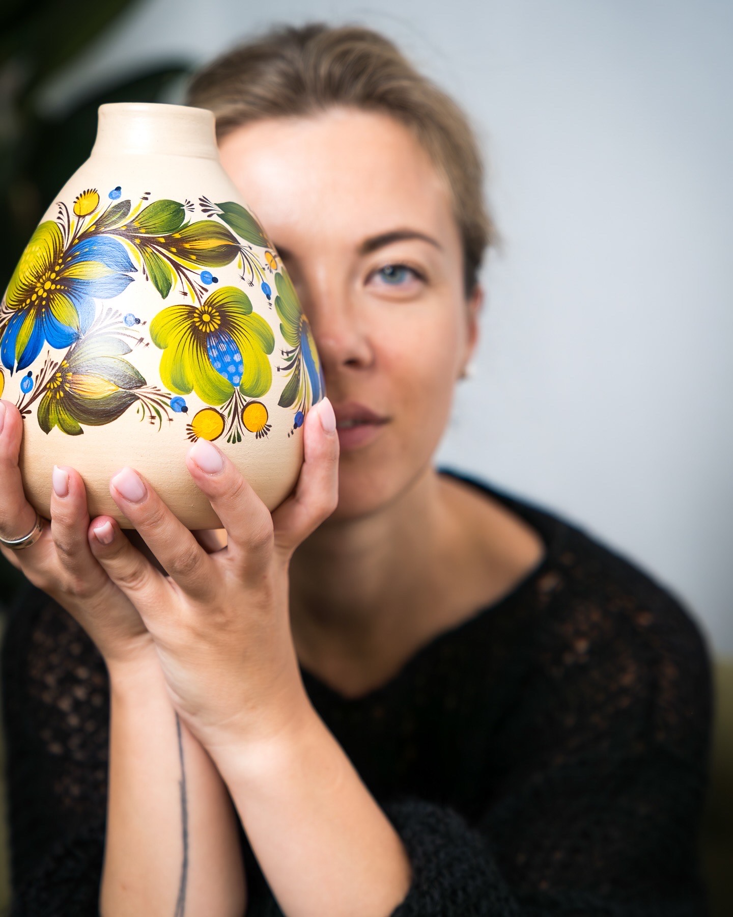 Portrait of Olena Grishyna, who works in the Ukrainian artist style (Chemnitz, Germany) Photo 2 of 5.