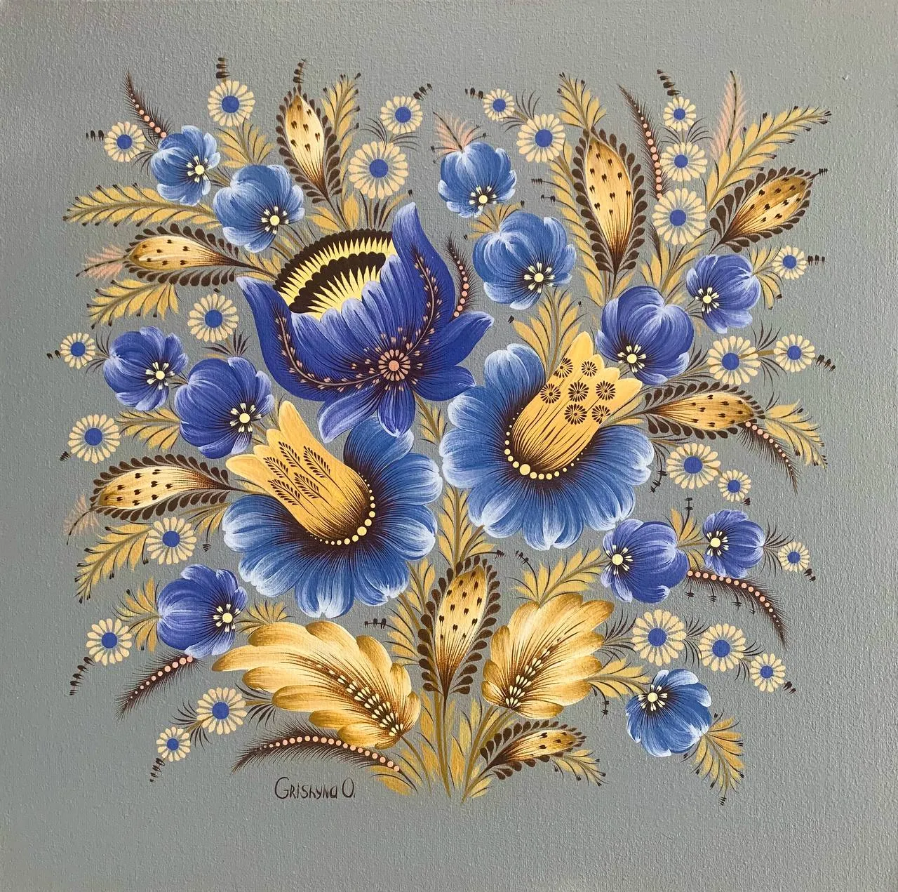 Зображення "Поле" від Олена Грішина, розмір: 40x40 cm, матеріали: акрил/полотно, медіум: Живопис, місто: Хемніц, ціна: €170 Фото 1 з 4.