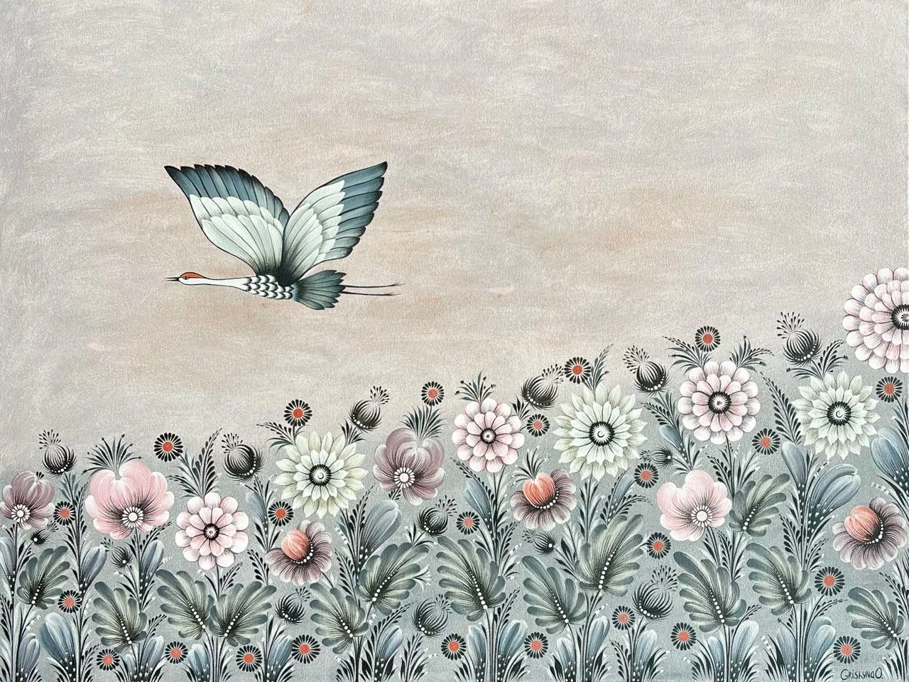 Image of I will return to you at dawn by Olena Grishyna, size: 60x80 cm, made of acrylic/canvas, Painting medium, from Germany, priced at €550 Photo 1 of 5.