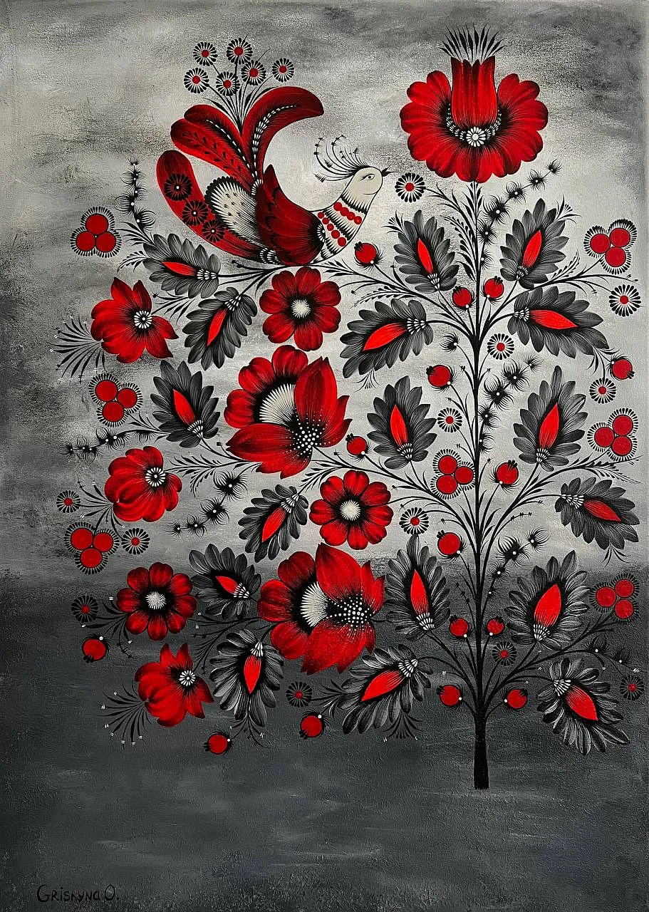 Bild von Wiedererweckung von Olena Grishyna, Größe: 50x70cm, hergestellt aus Acryl/Leinwand, Malerei Medium, aus Chemnitz, Teil der Blumen der Erinnerung Serie Foto 1 von 5.