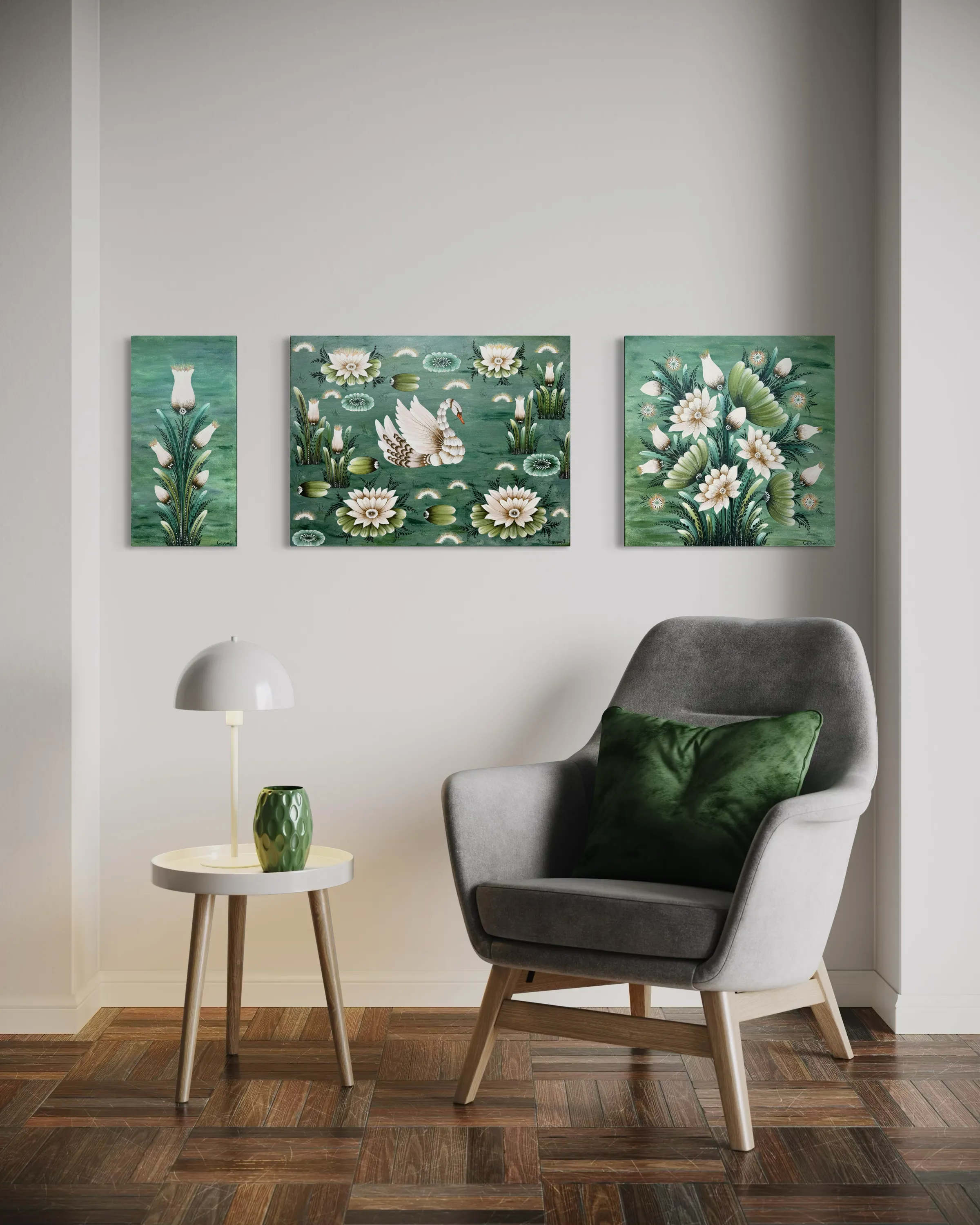 Image of Transformations by Olena Grishyna, size: triptych: 60х80 см, 60х60 см, 30х60 см, made of acrylic/canvas, Painting medium, from Germany, priced at €1500 Photo 8 of 8.