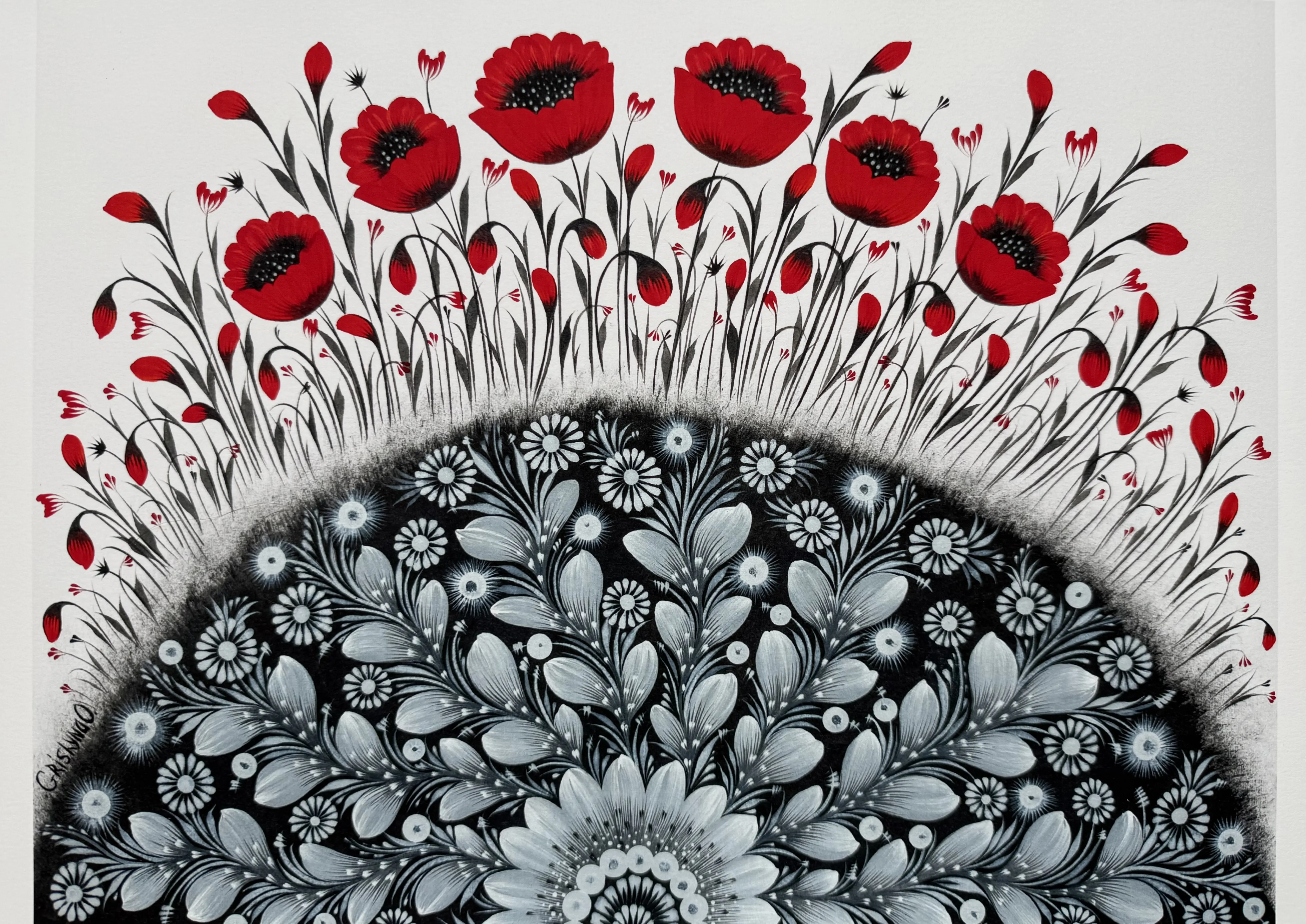 Image of Red poppies have already bloomed by Olena Grishyna, size: 29,7 х 42 см, made of UltraSmooth Fine Art Paper (250 g/m2), Prints medium, from Germany, priced at €40 Photo 1 of 2.