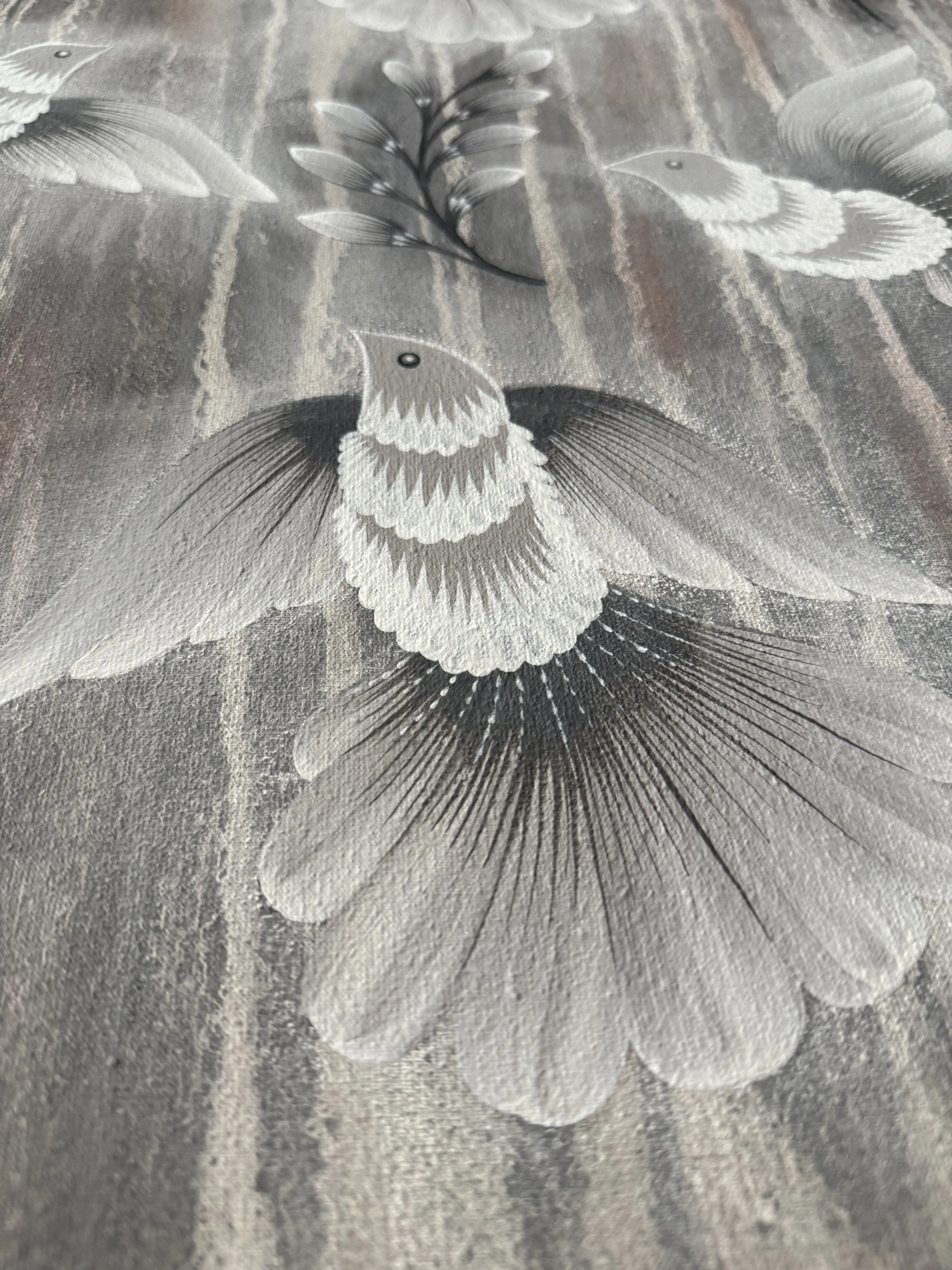 Image of Illusions by Olena Grishyna, size: 60х90 cm, made of acrylic/pastels/canvas, Painting medium, from Germany, part of the Flowers of Remembrance series, priced at €650 Photo 2 of 4.