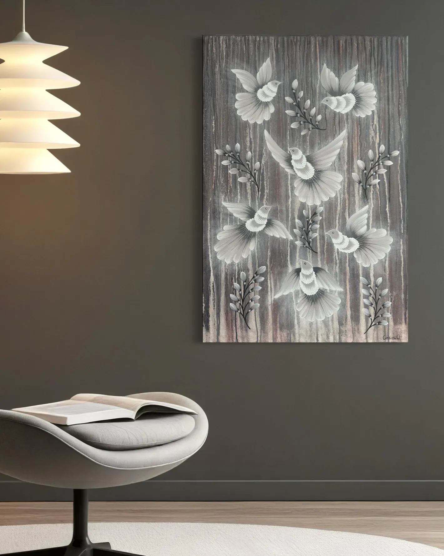 Bild von Illusionen von Olena Grishyna, Größe: 60х90 cm, hergestellt aus Acryl/Pastellkreiden/Leinwand, Malerei Medium, aus Deutschland, Teil der Blumen der Erinnerung Serie, zum Preis von €650 Foto 4 von 4.