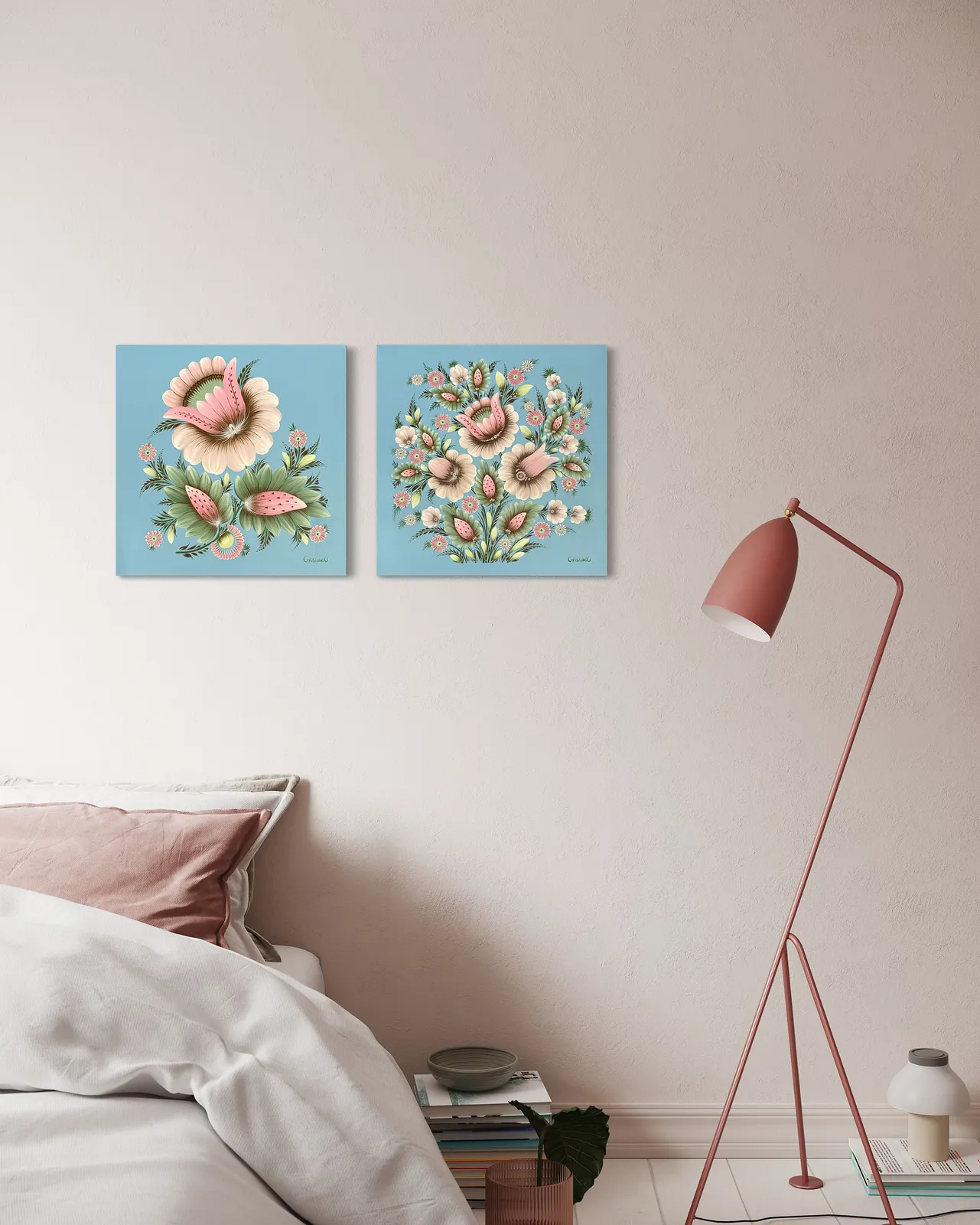 Bild von Innen | Außen von Olena Grishyna, Größe: Diptychon, 2-teilig: je 50x50 cm, hergestellt aus Acryl/Leinwand, Malerei Medium, aus Deutschland, zum Preis von €800 Foto 7 von 7.