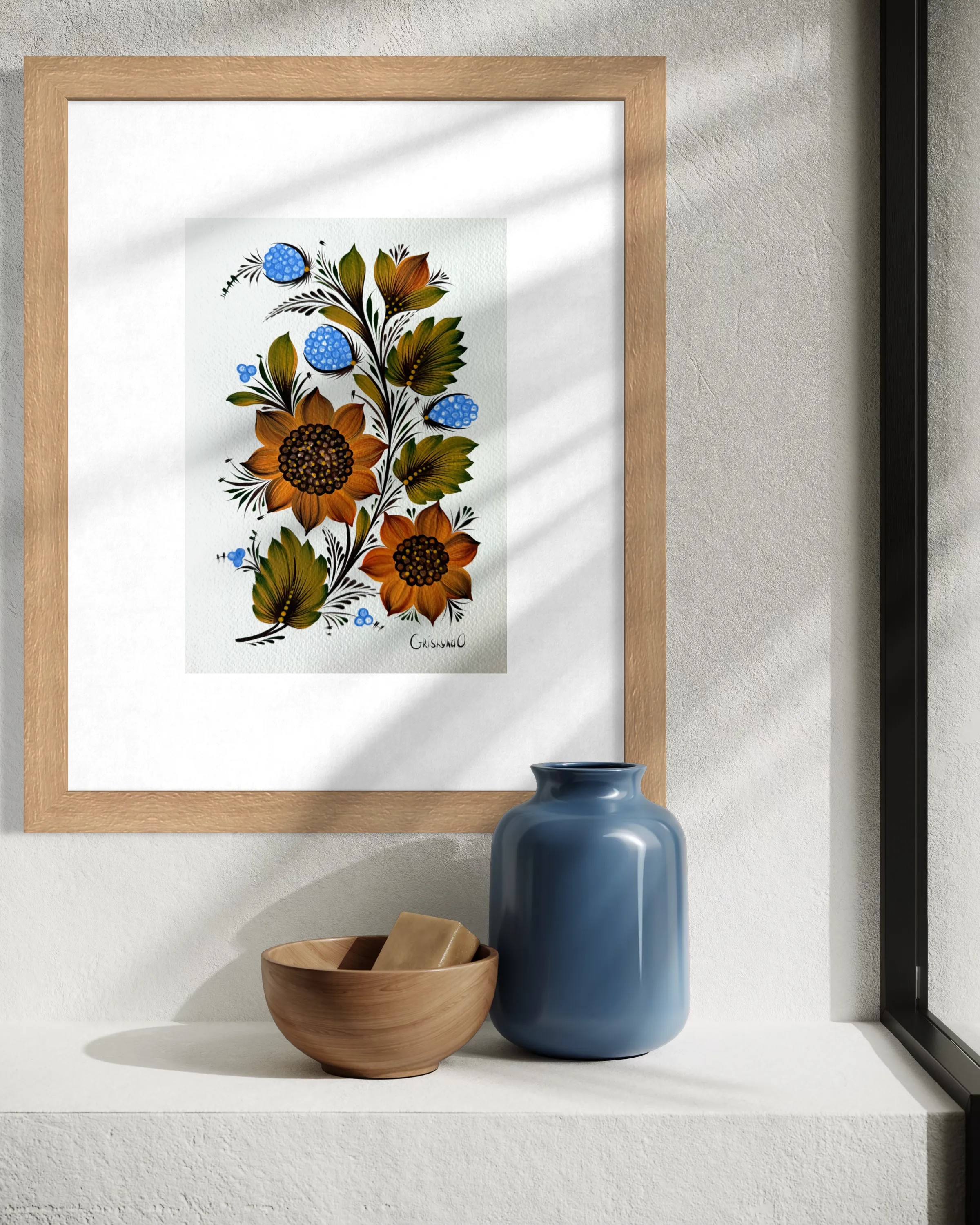 Image of Maliovka 8 by Olena Grishyna, size: 21х29,7 см, made of Acrylic/paper, Maliovky medium, from Germany, part of the Malovky series, priced at €70 Photo 2 of 2.