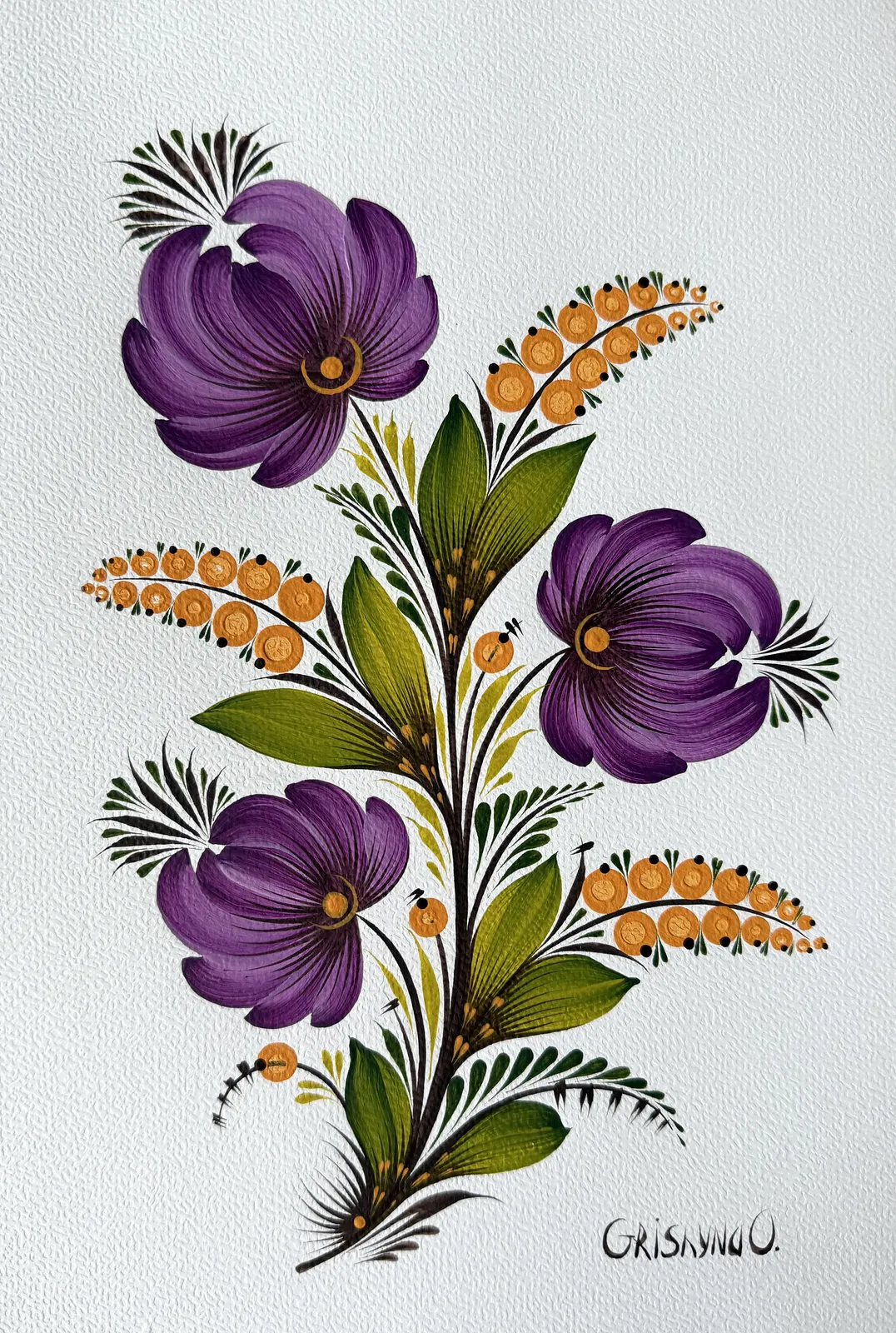 Image of Malovka 9 by Olena Grishyna, size: 21х29,7 см, made of Acrylic/paper, Maliovky medium, from Germany, part of the Malovky series, priced at €60 Photo 1 of 2.