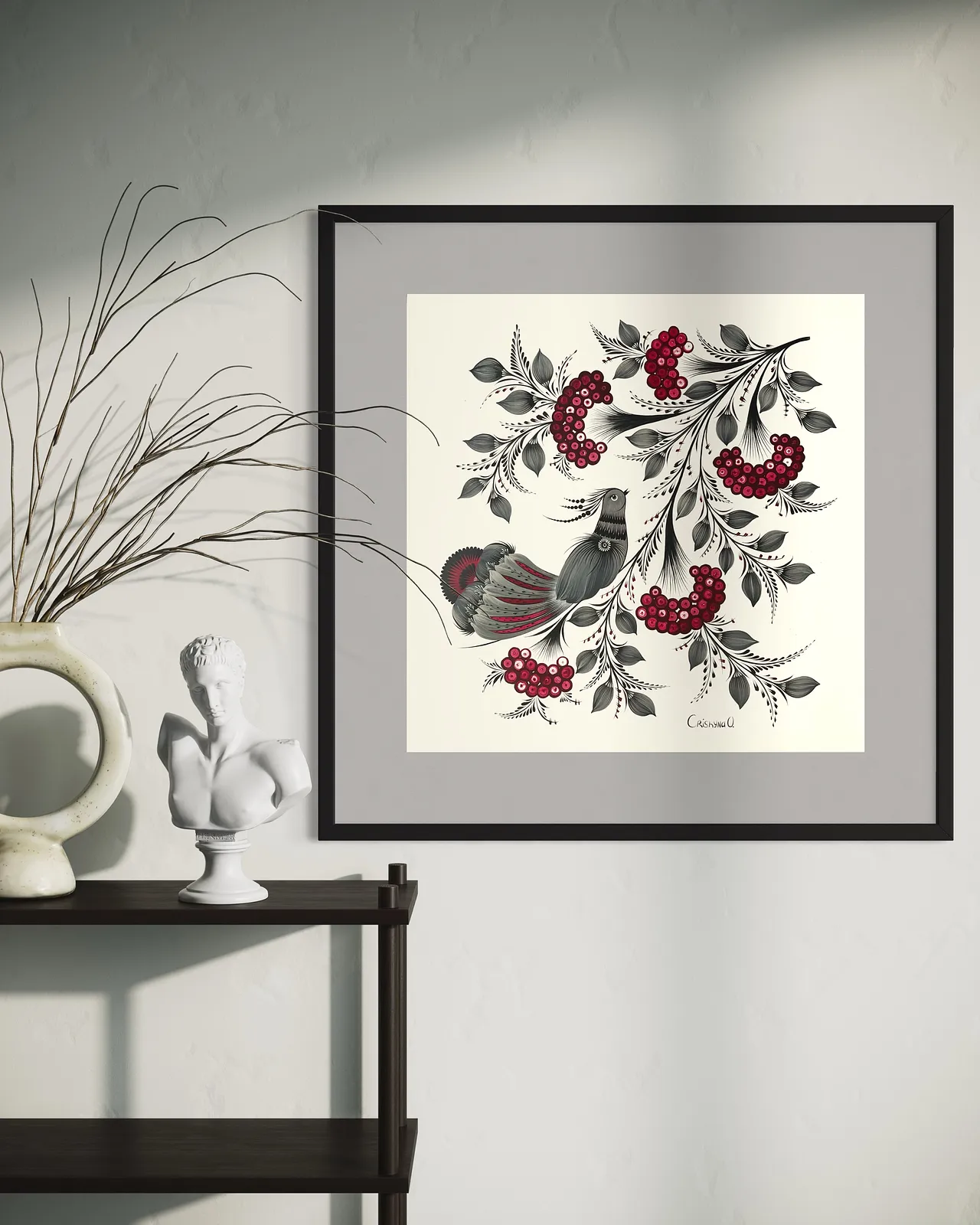 Image of Hope by Olena Grishyna, size: 50х50 cm, made of acrylic/paper, Painting medium, from Germany, part of the Flowers of Remembrance series, priced at €400 Photo 2 of 5.