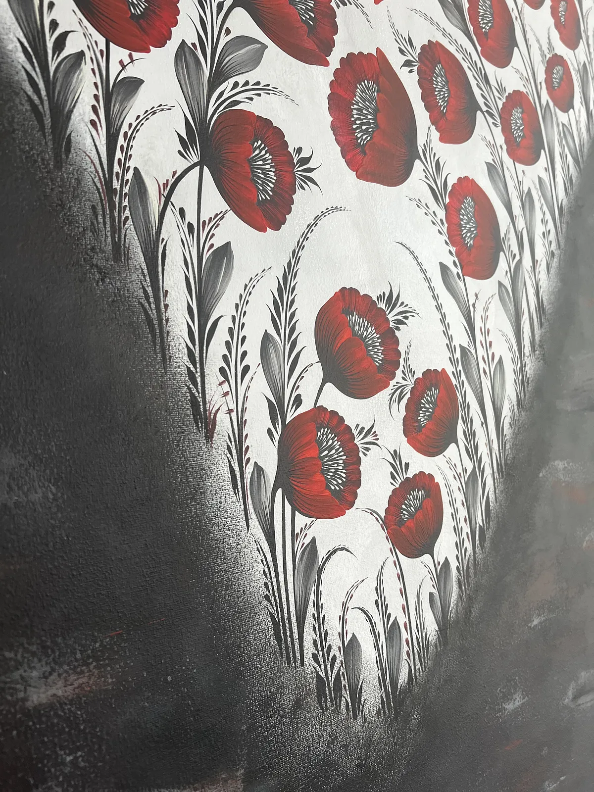 Bild von Abyss von Olena Grishyna, Größe: 80x80cm, hergestellt aus Acryl/Pastellkreiden/Leinwand, Malerei Medium, aus Hemnitz, Teil der Blumen der Erinnerung Serie, zum Preis von €800 Foto 3 von 5.