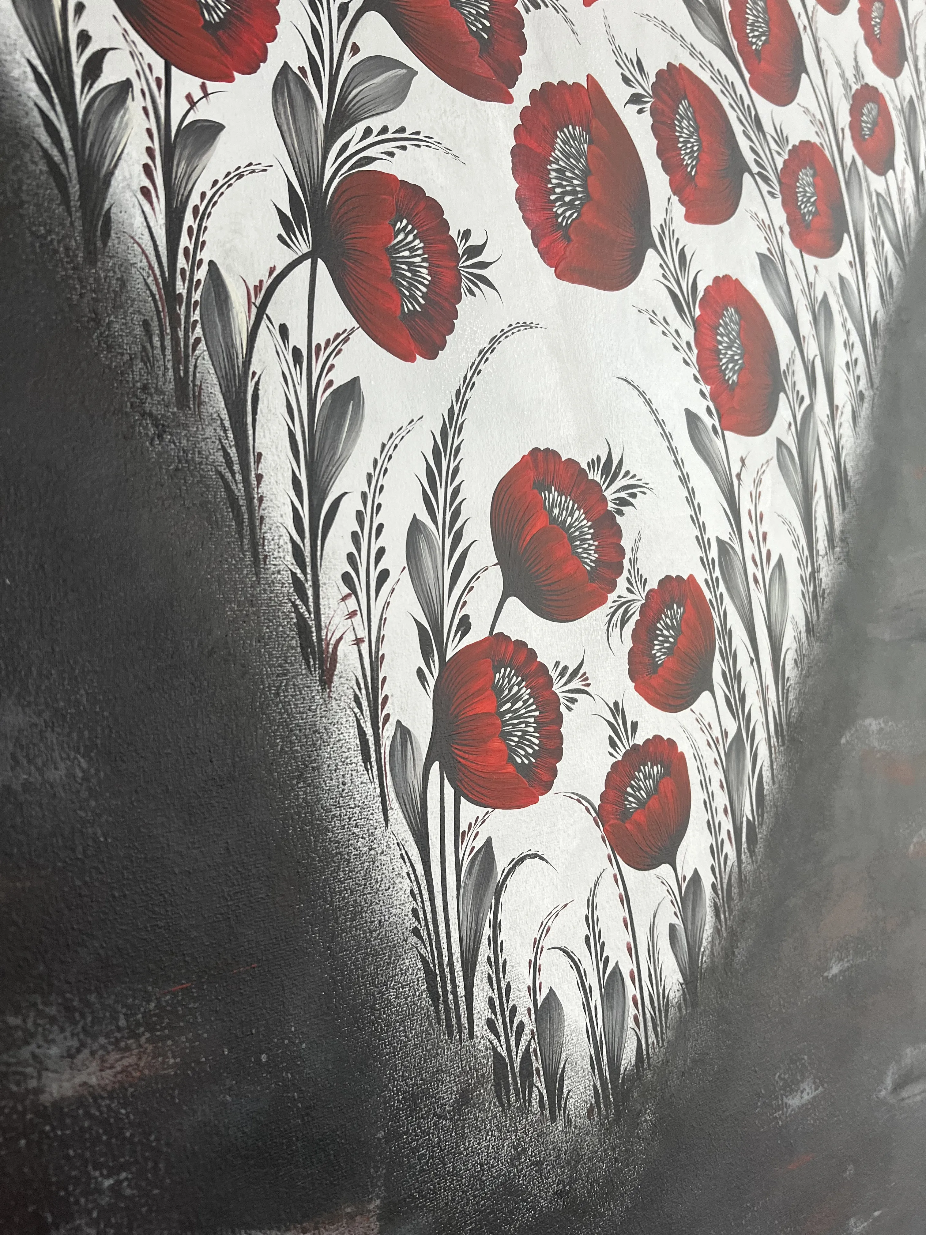 Зображення "Прірва" від Олена Грішина, розмір: 80x80cm, матеріали: акрил/пастель/полотно, медіум: Живопис, місто: Німеччина, серія: Квіти пам'яті , ціна: €800 Фото 3 з 5.