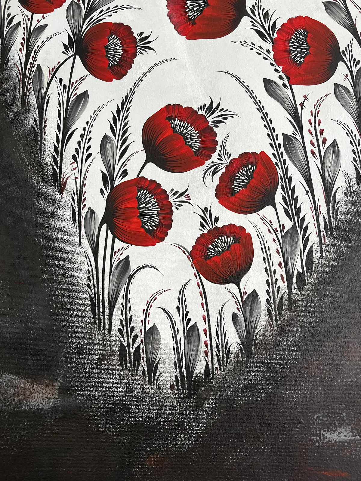 Bild von Abyss von Olena Grishyna, Größe: 80x80cm, hergestellt aus Acryl/Pastellkreiden/Leinwand, Malerei Medium, aus Hemnitz, Teil der Blumen der Erinnerung Serie, zum Preis von €800 Foto 4 von 5.