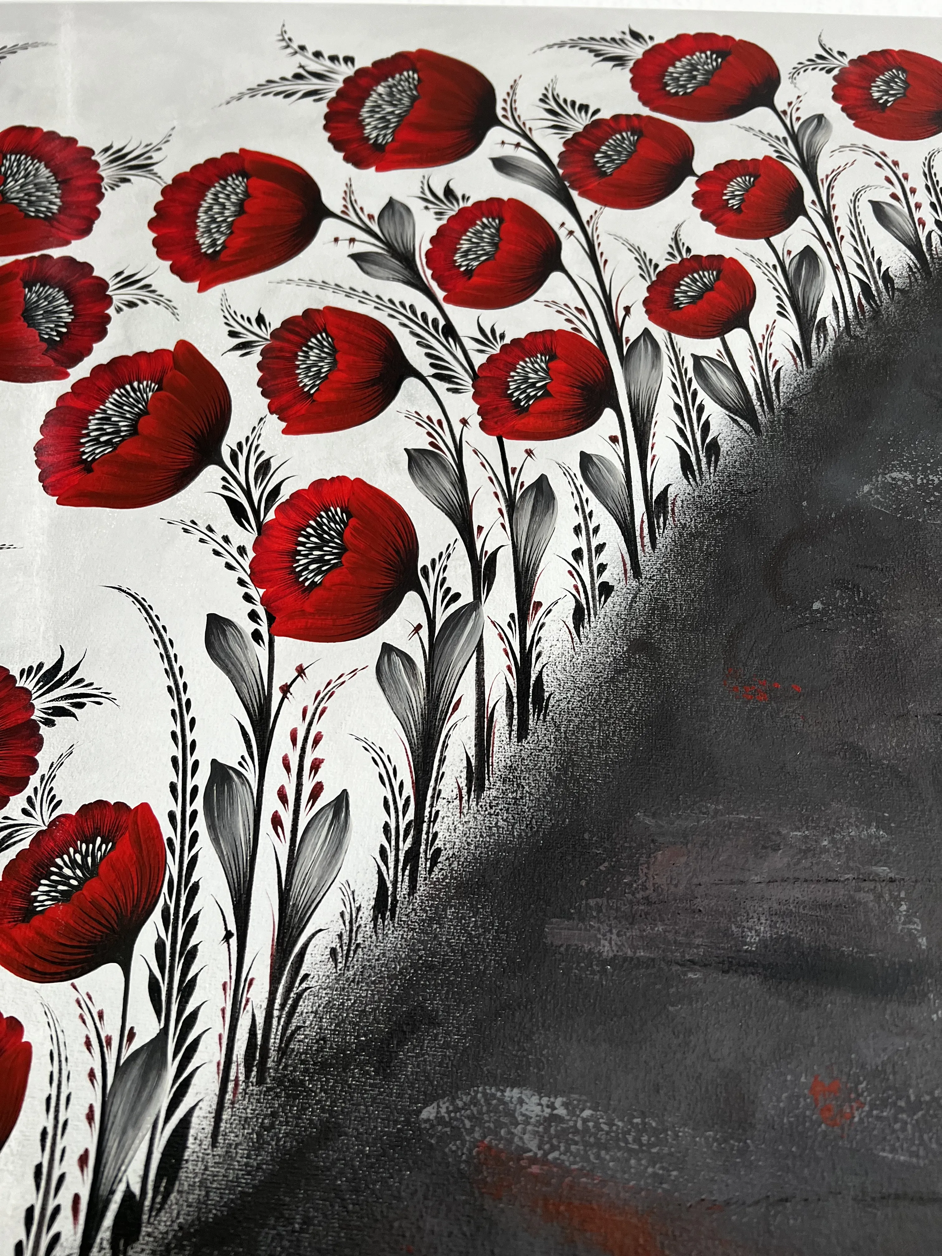 Зображення "Прірва" від Олена Грішина, розмір: 80x80cm, матеріали: акрил/пастель/полотно, медіум: Живопис, місто: Німеччина, серія: Квіти пам'яті , ціна: €800 Фото 5 з 5.