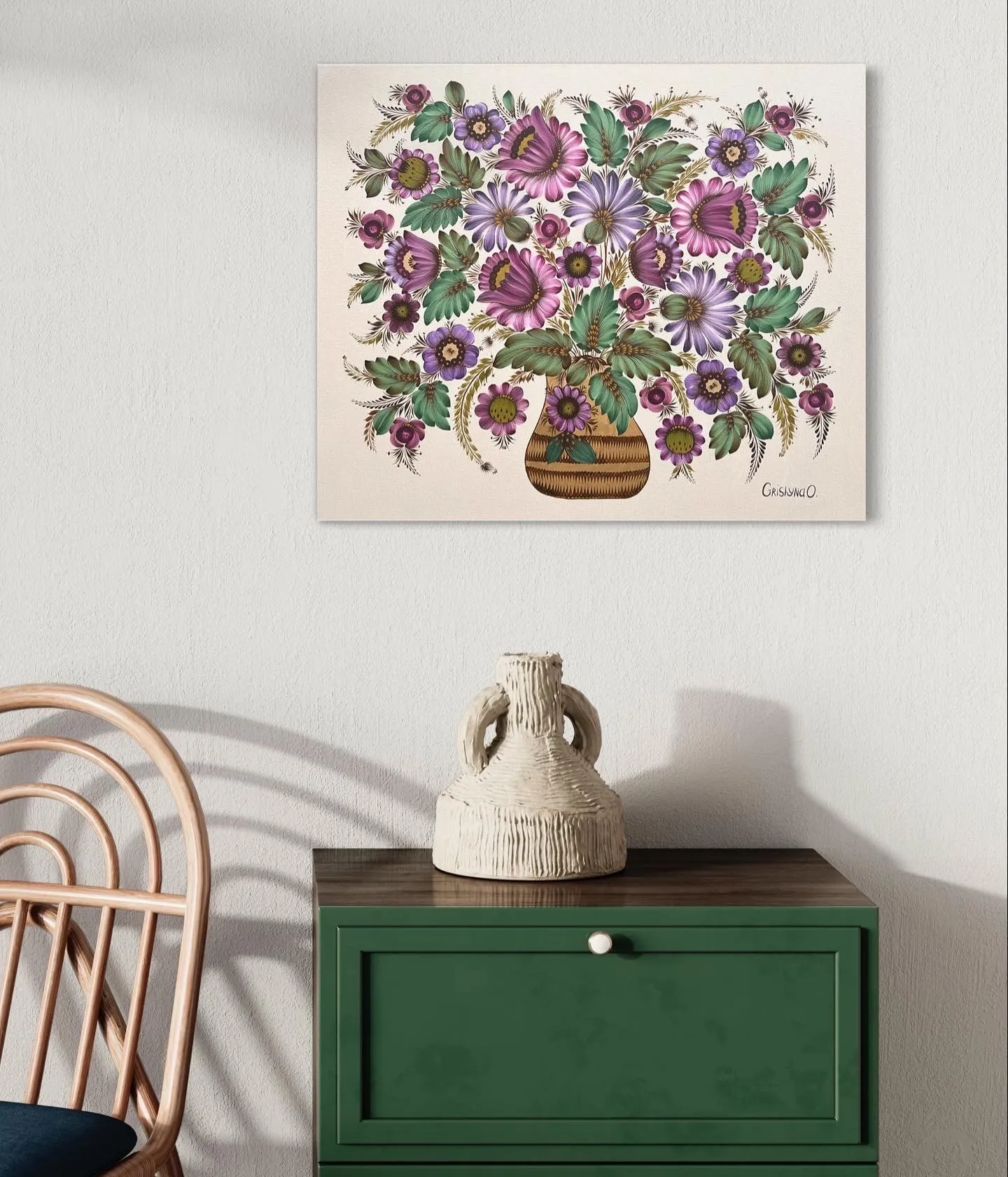 Bild von Blumenstrauß für Mama von Olena Grishyna, Größe: 50х60 cm, hergestellt aus Acryl/Leinwand, Malerei Medium, aus Deutschland, zum Preis von €350 Foto 2 von 5.