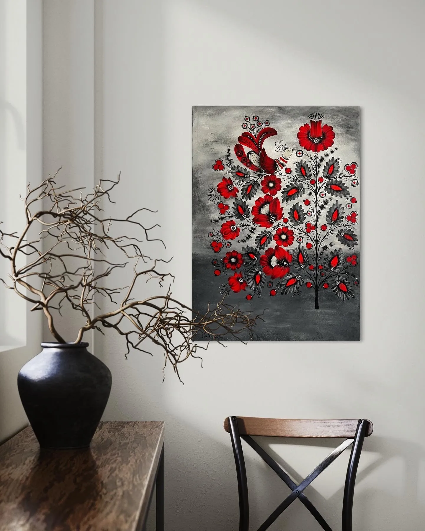 Зображення "Відродження" від Олена Грішина, розмір: 50x70cm, матеріали: акрил/полотно, медіум: Живопис, місто: Німеччина, серія: Квіти пам'яті  Фото 2 з 5.