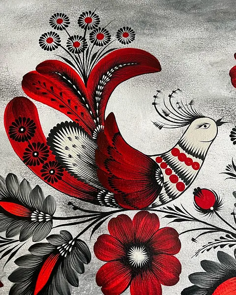 Зображення "Відродження" від Олена Грішина, розмір: 50x70cm, матеріали: акрил/полотно, медіум: Живопис, місто: Німеччина, серія: Квіти пам'яті , ціна: €550 Фото 3 з 5.