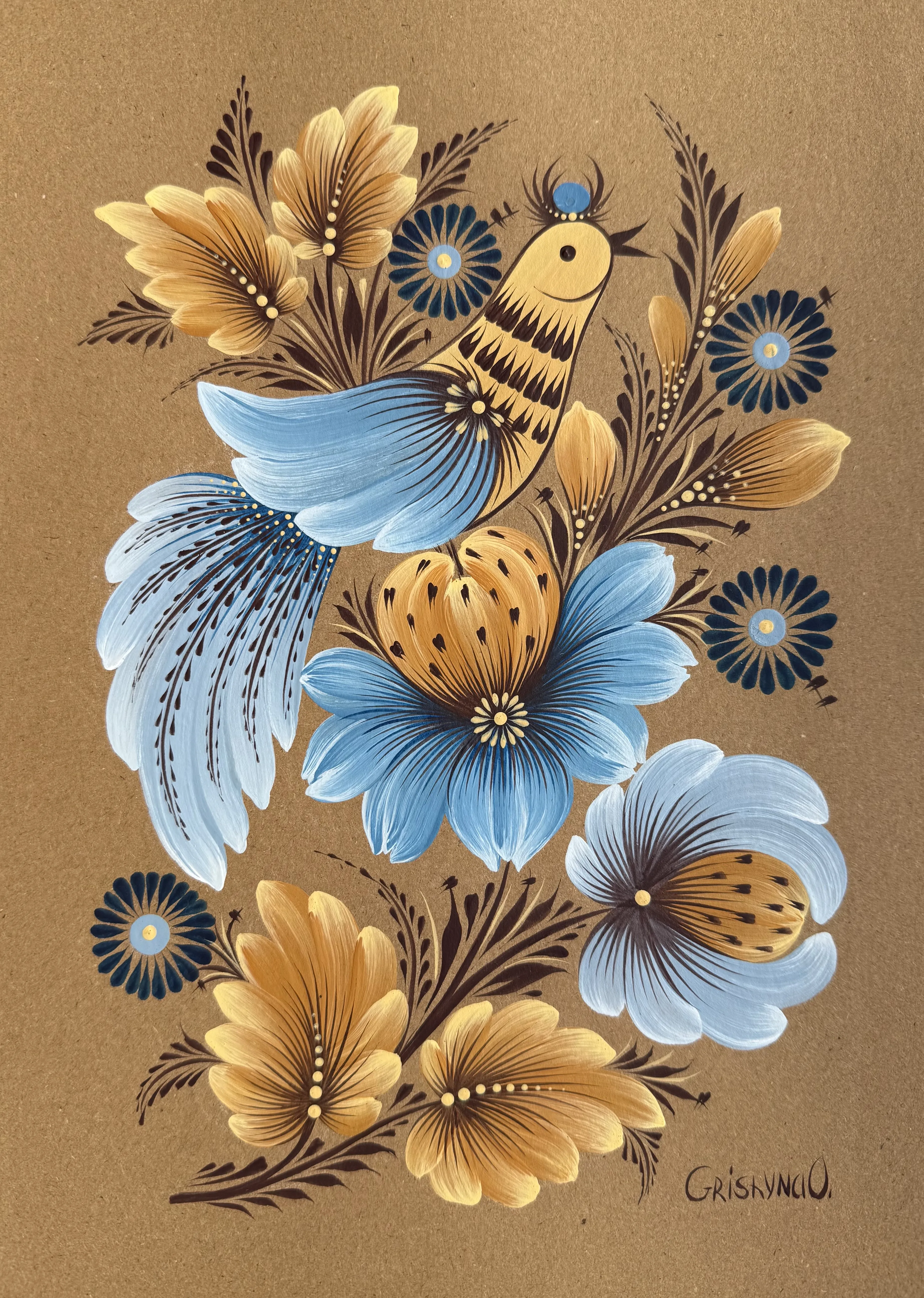 Bild von Maliovka 1 von Olena Grishyna, Größe: 21х29,7 см, hergestellt aus Acryl/Papier, Maliovky Medium, aus Deutschland, Teil der Malovky Serie, zum Preis von €80