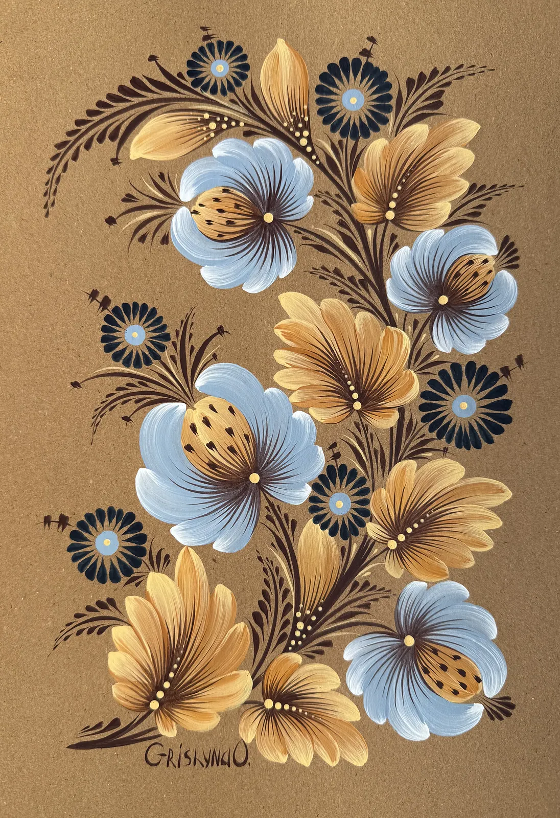 Image of Maliovka 3 by Olena Grishyna, size: 21х29,7 см, made of Acrylic/paper, Maliovky medium, from Germany, part of the Malovky series, priced at €80 Photo 1 of 2.