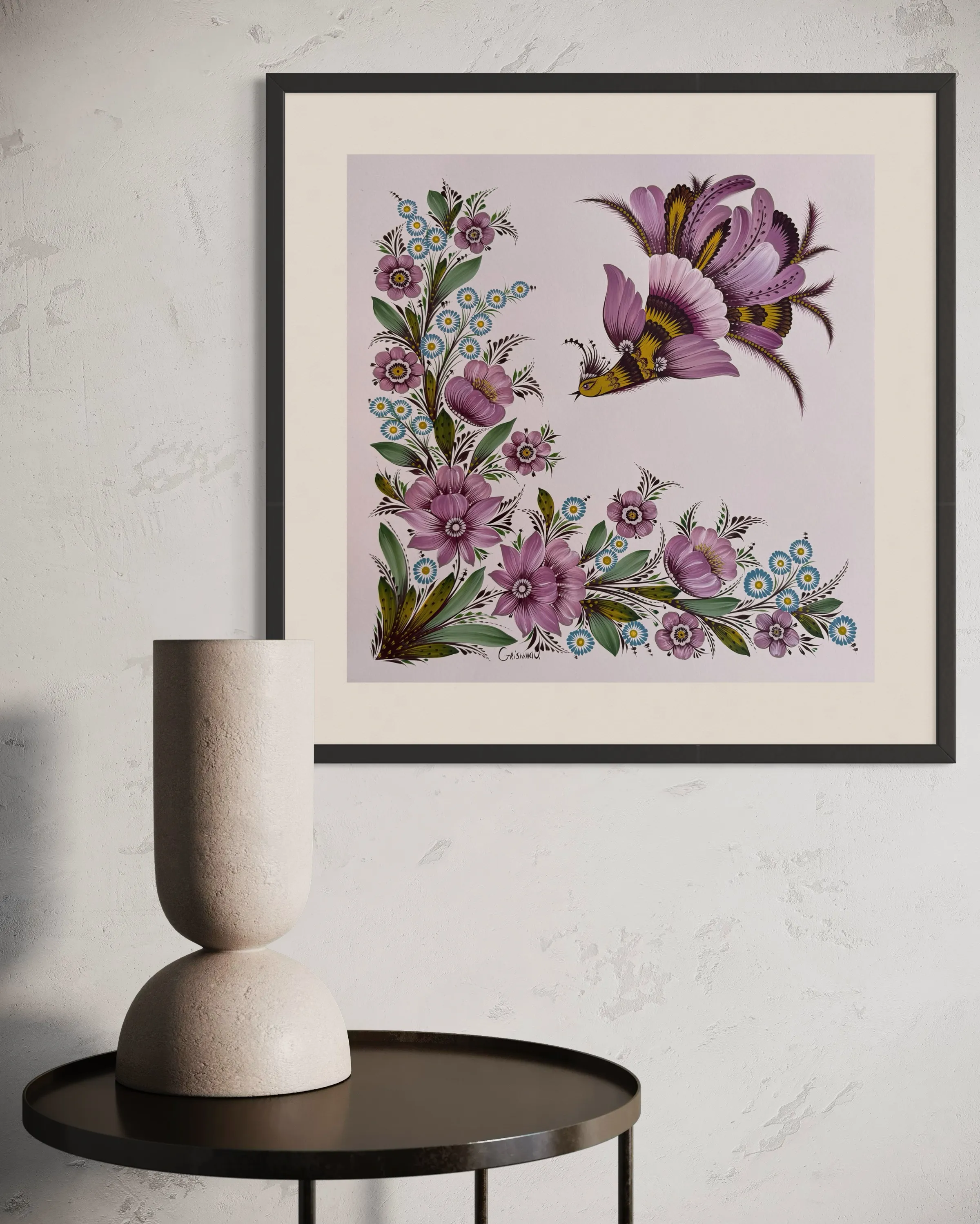 Image of MRIIA by Olena Grishyna, size: 50х50 cm, made of acrylic/paper, Painting medium, from Germany, priced at €380 Photo 2 of 5.