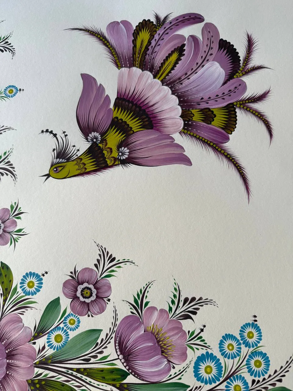 Image of MRIIA by Olena Grishyna, size: 50х50 см, made of acrylic/paper, Painting medium, from Germany, priced at €420 Photo 3 of 5.