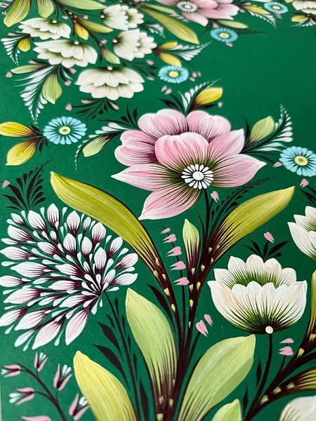 Image of ZAKVITCHANA by Olena Grishyna, size: 50х50 см, made of acrylic/paper, Painting medium, from Germany, priced at €420 Photo 3 of 5.