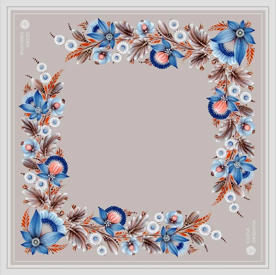 Image of Serpanok | 65x65 cm by Olena Grishyna, size: 65x65 см, made of silk, Silk scarves medium, priced at €53